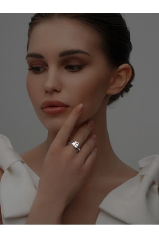 Asj Taşlı Gümüş Nişan Yüzük 925 Ayar Gümüş 466594714 Beyaz