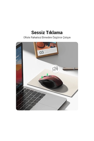 Ugreen 25752 4.000 DPI Ergonomik Sessiz Kablosuz Optik Mouse