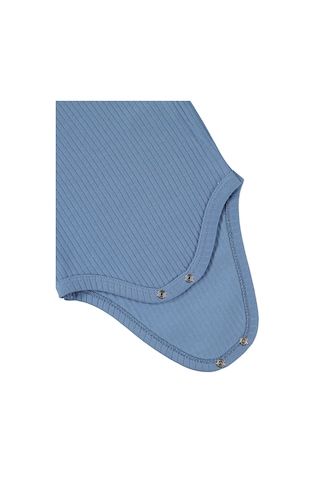 Minidamla Baby Minidamla Kısa Kol Basic 3'lü Set 1-18 Ay Çıtçıtlı Badi - Mavi Koyu Mavi