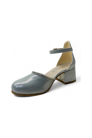 010 Kız Çocuk Topuklu Abiye Ayakkabı Gümüş
