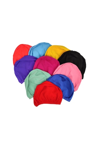 Karışık Renkli 100 Adet Esnek Kumaş Bez Havuz Bonesi Yüzücü Bonesi Mavi