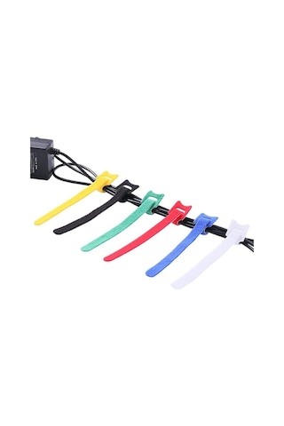 Fortunelane Kırmızı Nilon Bant, 12x200mm, Kablo Düzenleyici, Tekrarlı Kullanım, Ev Ve Ofis İçin Dayanıklı Bağlayıcı