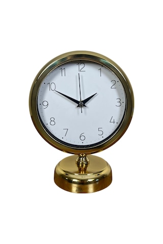 Büro Ev Ofis Hediyesi İçin 20x25cm Golden Dekor Metal Masa Saati Diğer