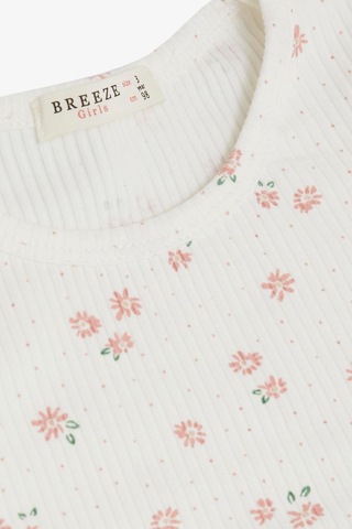 Breeze Kız Çocuk Uzun Kollu Elbise Çiçek Desenli Fırfırlı Fiyonklu 3-7 Yaş, Ekru-ekru Ekru