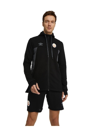 Galatasaray Orijinal Lisanslı Kapüşonlu Siyah Fermuarlı Hoodie Gs Aslan Baskılı Hediyelik Ahşap Kutulu Siyah