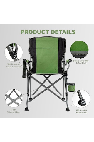 Madfox Roxy Katlanır Kamp Sandalyesi Green/black Mavi - Siyah