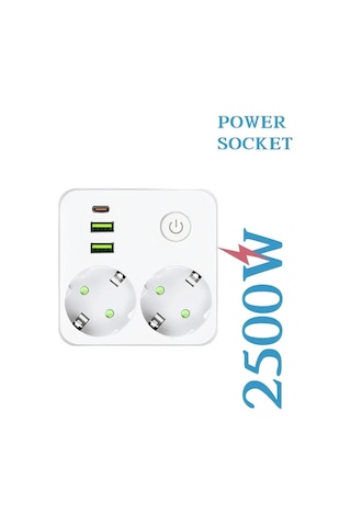 Honeybeeshop Beyaz Ql 86u Usb Priz Uzatıcı 3 Usb Portlu 1 Usbc 2 Ac Coklu Cikisli Asiri Gerilim Koruyucu Ev Ofis Kolej Icin Duvar Prizleri
