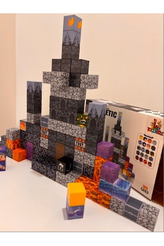 100 Parça Manyetik Bloklar Yapı Blokları Mavi Kale Temalı Yapı Taşı 2.5 Cm