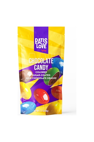 Patislove Renkli Şeker Kaplı Sütlü Çikolatalı Draje, 90g
