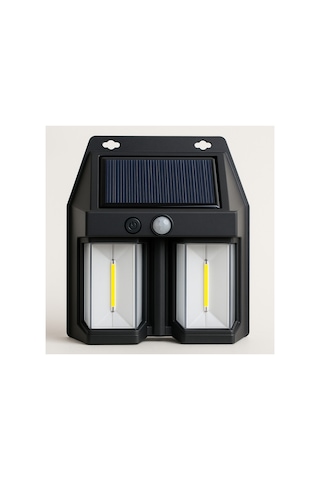 Güneş Enerjili Hareket Sensörlü Duvar Lambası Çift Cob Led Bahçe Ve Garaj Işığı Su Geçirmez