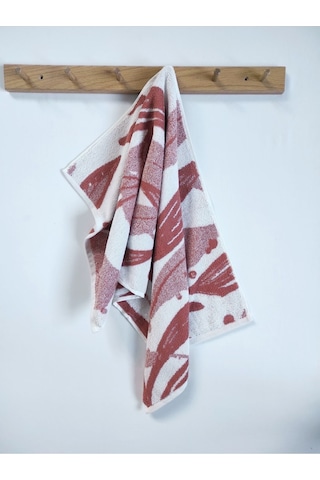 Kiremit Renk Desenli El Havlusu - Yüksek Su Emici & Yumuşak - 45x85cm- %100 Pamuk - Ipliği Boyalı Kıremıt Kiremit