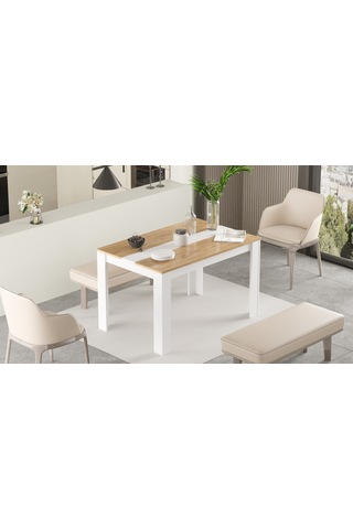 Robin Home Lena Yemek Masası 120x80 Sepet-beyaz