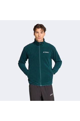 Adidas Multi Essentials Full Zip Fleece Erkek Yeşil Yürüyüş Polar Jy8356