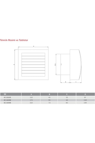 Bvn Bahçıvan Ec 1010E Plastik Banyo&Tuvalet Aspiratör 100M³/H