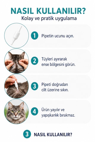 Kedi Dış Ense Deri Damlası Pire Bit Kene Deri Bakımı Için Bitkisel Damla 5x1 Ml