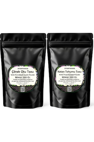 Çörekotu Tozu 200 G + Keten Tohumu Tozu 200 G