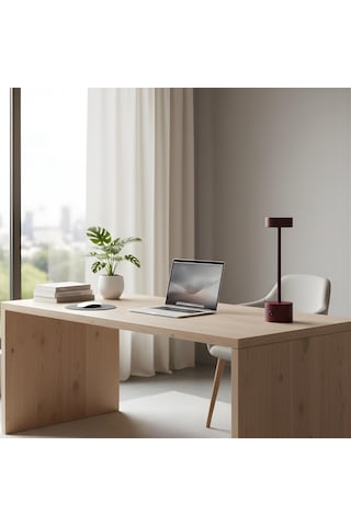 Larden Bordo Şarjlı Masa Lambası Bordo