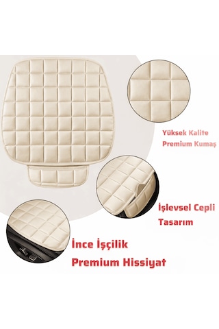 Premium Cepli Ortopedik Oto Koltuk Minderi 1 Adet Bej