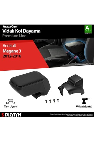 Renault Megane 3 Abs Vidalı Kol Dayama Kolçak Siyah 2012-2016 A+kalite