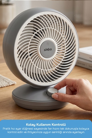 Sinbo Sf-7701 Masaüstü Vantilatör Fan Koyu Gri