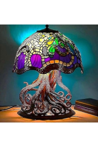 Mantar Şekilli Oturma Odası İçin Dekoratif Vitray Lamba Renk 5 Diğer