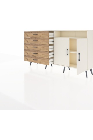 Arges Konsol 2 Raflı 5 Çekmeceli 2 Kapaklı 176x30x99 Aytaşı-aytaş Aytaşı-aytaşı/çam