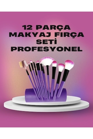 Plentiful12 Parça Yumuşak Kıllı Makyaj Fırçası Seti Yüz Ve Göz Makyajına Uygun Profesyonel Kullanım