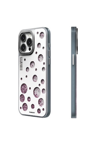 Apple Uyumlu iPhone 14 Pro Max Kılıf Magsafe Şarj Özellikli Youngkit Quicksand Beads Serisi Kapak Beyaz