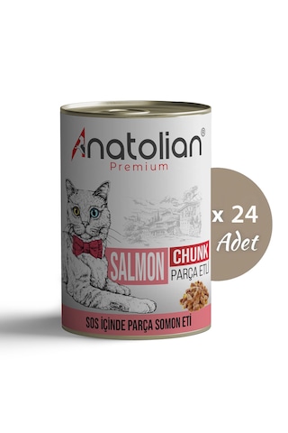 Anatolian Premium Somonlu Parça Etli Yetişkin Kedi Konservesi 24 X 400 G