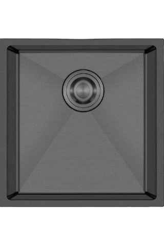 Crauf Stella 4444 Pvd Füme Siyah 40x40 El Yapımı Paslanmaz Çelik Mutfak Eviyesi Füme