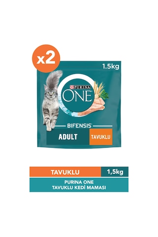 Purina One Kuru Kedi Maması Tavuklu Yetişkin Kediler 1,5 Kgx2