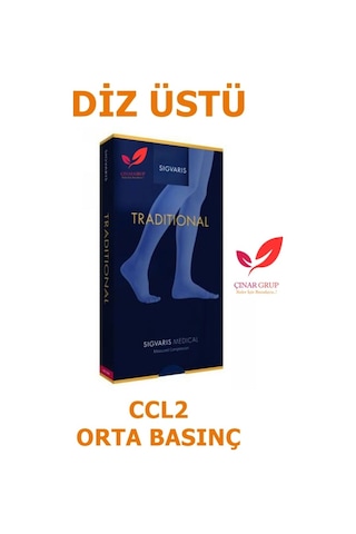 Sigvaris Traditional 503 Diz Üstü Varis Çorabı Ccl2 Orta Basınç