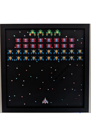 Galaga Level 1 3d Baskı Tablo Çerceve