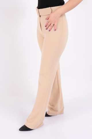 Tulin Tülin K24-12002 Kadın Örme Kemerli Pantolon Ss K24-12002-R0919 Krem