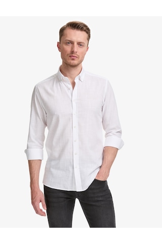 Pierre Cardin Erkek Beyaz Gömlek Desenli 50325355-vr013
