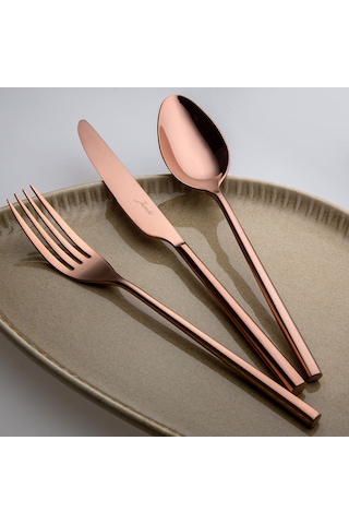 Jumbo 1001 Titanyum Bronz 12 Kişilik 84 Parça Çatal Kaşık Bıçak T