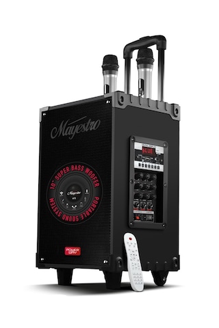 Ultratekno Powerway Mayestro MT70 10" Şarjlı Kumandalı Çift Mikrofonlu Hoparlör Amfiler