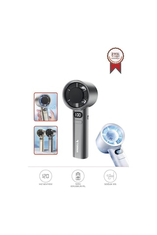 Torima F-21 Gümüş Dijital Ekranlı 120 Hız Ayarlı Taşınabilir Mini Fan