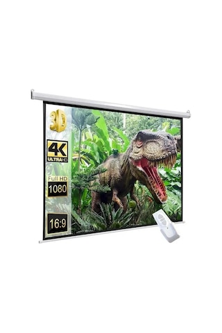 Peak M100 200x200 Cm Motorlu Kumandalı Projeksiyon Perdesi-beyaz Kasa