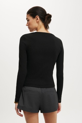 Madmext Siyah Slim Fit Düğmeli Kadın Hırka Mg2580 Siyah