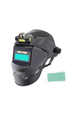 Kangvka Otomatik Kararan Güneş Enerjili Kaynak Maskesi - 9-13 Seviye Ayarlanabilir Renkli Lens + Baş Lambası + 20 Koruma Plakası