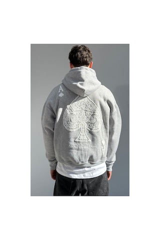 Zaee A Baskılı Oversize Premium Sweatshirt Gri