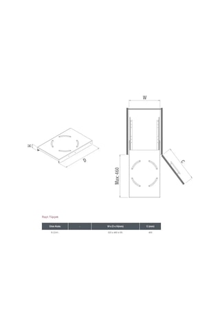 Starax 40 Cm Raylı Tüpçek Antrasit S-2241-a