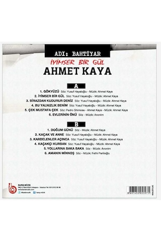 Ahmet Kaya - Adı Bahtiyar - İyimser Bir Gül Plak