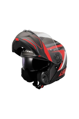 Ls2 Strobe 2 Phantom Çene Açılır Kask Gri - Kırmızı