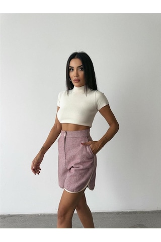 Moderie Butik Kaşe Kısa Şort - Gül Kurusu Gülkurusu