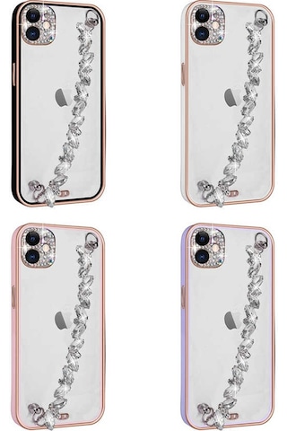 Apple Uyumlu iPhone 11 Taş Süslemeli Kamera Korumalı El Tutamaçlı Zore Blazer Kapak