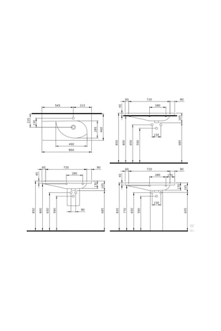 Bocchi Tao Arch Etajerli Lavabo 86 CM Mat Gri 1020-006-0126