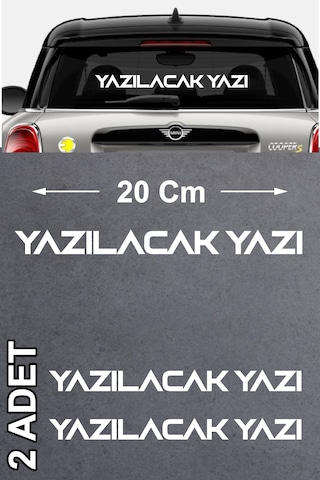 Kişiye Özel Yazı 2 Adet Sticker - Araba Oto Motosiklet Karavan Cam Sticker - 00122 20 Cm