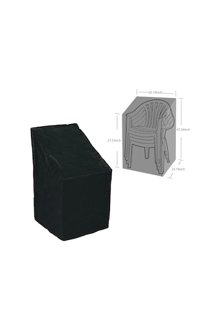 Geekyou Oxford Kumaş Bahçe Sandalye Kılıfı, Su Ve Toz Geçirmez, Uv Koruyucu, Çekmeceli, 64x64x120/70cm, Siyah-dışarı Gümüş-içeri Siyah